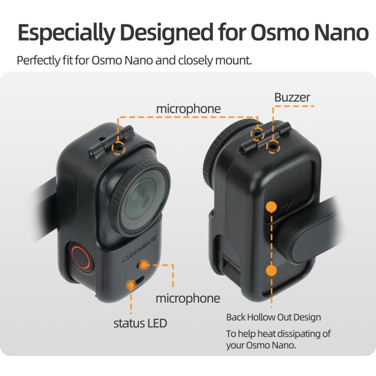 For DJI Osmo Nano 360 Rotation Adjustable Cold Shoe Vertical-Horizontal Adapter Mount Protective Frame Mounting Brackets Housing Cover, For DJI Osmo Nano