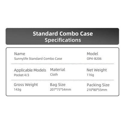 For DJI Osmo Pocket 4 / 3 Sunnylife Mini Carrying Case Handbag Portable Travel Case Protective Organizer Standard Combo Bags, Standard Combo Bags