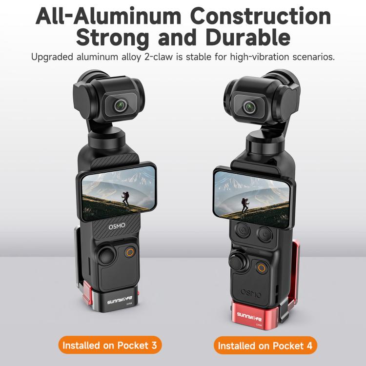 For DJI Osmo Pocket 4 / 3 Sunnylife Metal Quick-Release Magnetic Mount Tabletop Base Bracket Angles Adjustable Stand, OP4-ZJ154