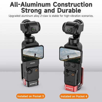 For DJI Osmo Pocket 4 / 3 Sunnylife Metal Quick-Release Magnetic Mount Tabletop Base Bracket Angles Adjustable Stand, OP4-ZJ154