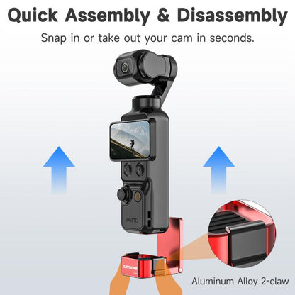 For DJI Osmo Pocket 4 / 3 Sunnylife Metal Quick-Release Magnetic Mount Tabletop Base Bracket Angles Adjustable Stand, OP4-ZJ154