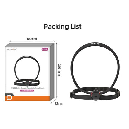 Sunnylife Magnetic POV Neck Mount Hand Free Video Vlog Neck Adjustable Selfie Holder with Body Strap For DJI Osmo Pocket 4P / 4 / 3, For DJI Osmo Pocket 4P / 4 / 3