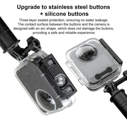 For DJI Osmo 360 50m Depth Waterproof Housing Case with Lens Silicone Cap, For DJI Osmo 360