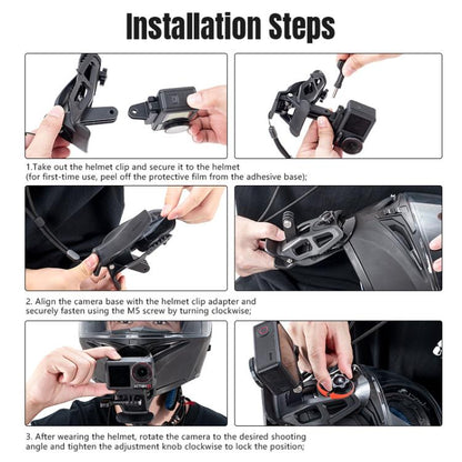 STARTRC Helmet Chin Mount Clip For GoPro, Insta360, DJI and Other Action Cameras, Helmet Chin Clip