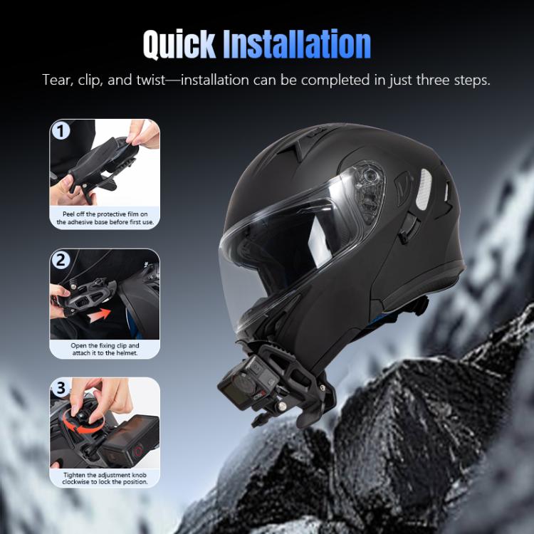 STARTRC Helmet Chin Mount Clip For GoPro, Insta360, DJI and Other Action Cameras, Helmet Chin Clip