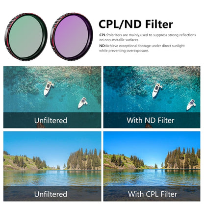 For DJI Osmo Action 5 Pro STARTRC 4 in 1 CPL ND8 ND16 ND32 Camera Lens Filter, For DJI Osmo Action 5 Pro
