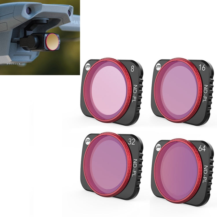 4 PCS PGYTECH P-16A-035 NDPL8 / 16 / 32 / 64 Lens Filter for DJI Mavic Air 2 Drone Accessories, NDPL8 / 16 / 32 / 64 Lens