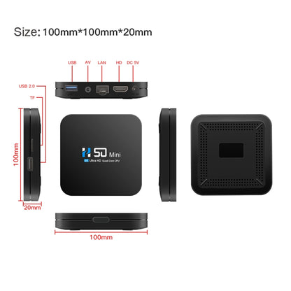 H50 Mini 4K Smart Network TV Box, Android 10.0, RK3318 Quad Core, 2GB+8GB, EU Plug, 2GB+8GB