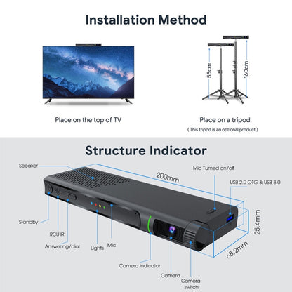 MECOOL KA2 Video Calling on TV Android 10.0 Smart TV Box with Remote Control, Amlogic S905X4 Quad Core Cortex A35, 4GB+64GB, Dual-Band / Ethernet / Camera, KA2 4GB+64GB