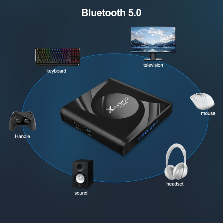 X88 Pro 13 Android 13.0 Smart TV Box with Remote Control, RK3528 Quad-Core, 2GB+16GB, 2GB+16GB