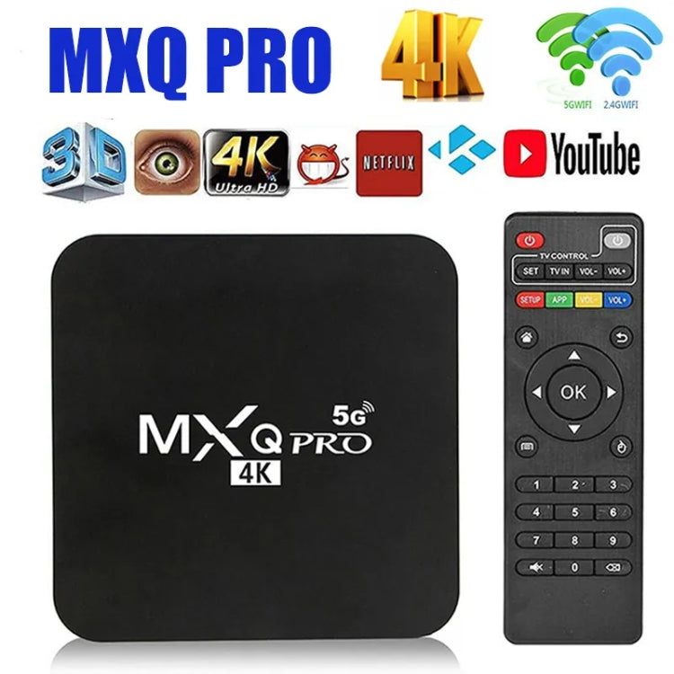 MXQ Pro 4K TV Box Rockchip RK3228A Quad Core CPU Android 7.1, 1GB+8GB wtih Remote Control, US Plug, 1GB+8GB