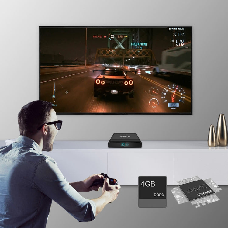 X96 Air 8K Smart TV BOX Android 9.0 Media Player with Remote Control, Quad-core Amlogic S905X3, RAM: 4GB, ROM: 32GB, Dual Band WiFi, Bluetooth, AU Plug, 4GB+32GB