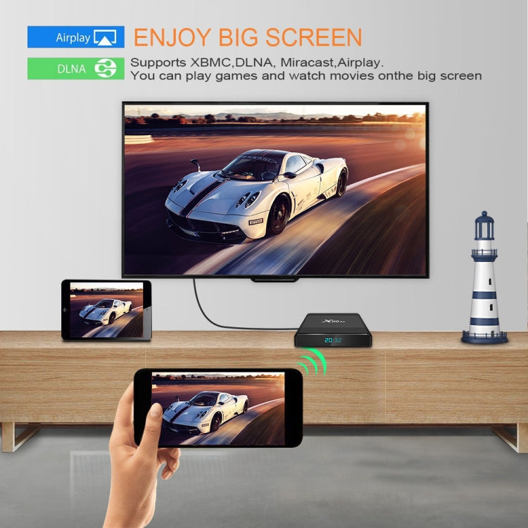 X96 Air 8K Smart TV BOX Android 9.0 Media Player with Remote Control, Quad-core Amlogic S905X3, RAM: 4GB, ROM: 32GB, Dual Band WiFi, Bluetooth, AU Plug, 4GB+32GB