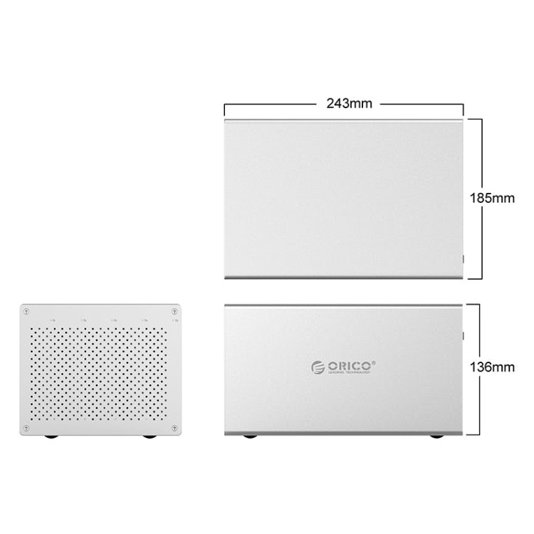 ORICO Honeycomb Series WS500U3 SATA 3.5 inch 50TB USB 3.0 5 Bays Aluminum Alloy HDD / SSD Enclosure, USB 3.0 5 Bays