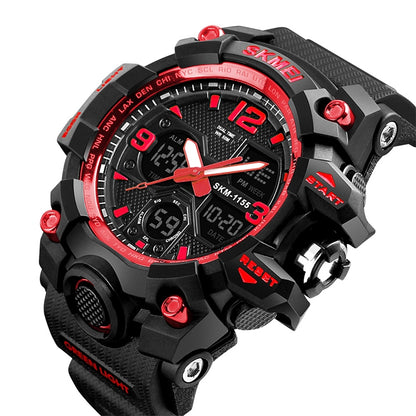SKMEI 1155B Multifunctional Men Outdoor Sports Noctilucent Waterproof Large Dial Wrist Watch