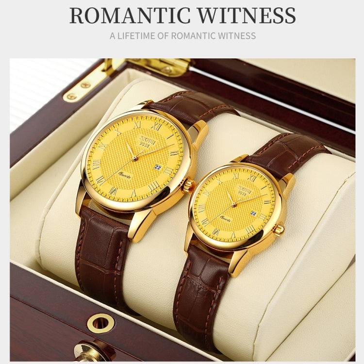 SKMEI 9058 Multifunctional Outdoor Fashion Waterproof Gold Shell Quartz Wrist Watch, Women Style Black Face Black Strap, Women Style Silver Face Brown Strap, Women Style Gold Face Brown Strap, Men Style Silver Face Brown Strap...