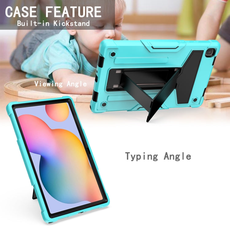T-shaped Bracket Contrast Color Shockproof PC + Silicone Protective Case, For Samsung Galaxy Tab A7 10.4 (2020), For iPad Air 2022 / 2020 10.9 / iPad Pro 11, For Samsung Galaxy Tab S8 / Galaxy Tab S7 T870 / T875, For Samsung Galaxy Tab S6 Lite P610/615