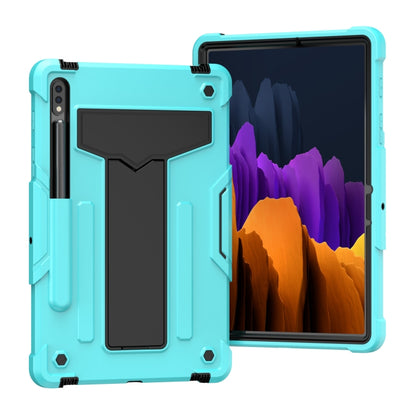 T-shaped Bracket Contrast Color Shockproof PC + Silicone Protective Case, For Samsung Galaxy Tab A7 10.4 (2020), For iPad Air 2022 / 2020 10.9 / iPad Pro 11, For Samsung Galaxy Tab S8 / Galaxy Tab S7 T870 / T875, For Samsung Galaxy Tab S6 Lite P610/615