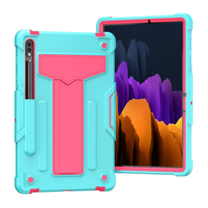 T-shaped Bracket Contrast Color Shockproof PC + Silicone Protective Case, For Samsung Galaxy Tab A7 10.4 (2020), For iPad Air 2022 / 2020 10.9 / iPad Pro 11, For Samsung Galaxy Tab S8 / Galaxy Tab S7 T870 / T875, For Samsung Galaxy Tab S6 Lite P610/615