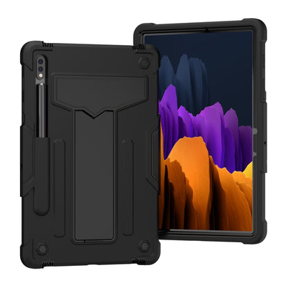 T-shaped Bracket Contrast Color Shockproof PC + Silicone Protective Case, For Samsung Galaxy Tab A7 10.4 (2020), For iPad Air 2022 / 2020 10.9 / iPad Pro 11, For Samsung Galaxy Tab S8 / Galaxy Tab S7 T870 / T875, For Samsung Galaxy Tab S6 Lite P610/615