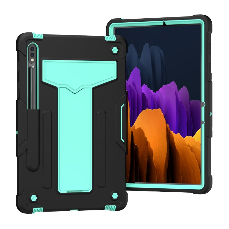T-shaped Bracket Contrast Color Shockproof PC + Silicone Protective Case, For Samsung Galaxy Tab A7 10.4 (2020), For iPad Air 2022 / 2020 10.9 / iPad Pro 11, For Samsung Galaxy Tab S8 / Galaxy Tab S7 T870 / T875, For Samsung Galaxy Tab S6 Lite P610/615
