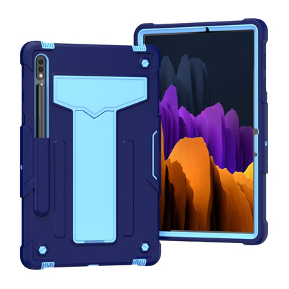 T-shaped Bracket Contrast Color Shockproof PC + Silicone Protective Case, For Samsung Galaxy Tab A7 10.4 (2020), For iPad Air 2022 / 2020 10.9 / iPad Pro 11, For Samsung Galaxy Tab S8 / Galaxy Tab S7 T870 / T875, For Samsung Galaxy Tab S6 Lite P610/615