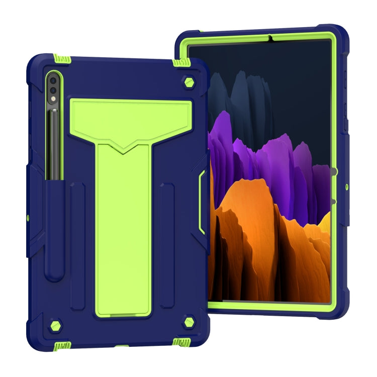 T-shaped Bracket Contrast Color Shockproof PC + Silicone Protective Case, For Samsung Galaxy Tab A7 10.4 (2020), For iPad Air 2022 / 2020 10.9 / iPad Pro 11, For Samsung Galaxy Tab S8 / Galaxy Tab S7 T870 / T875, For Samsung Galaxy Tab S6 Lite P610/615