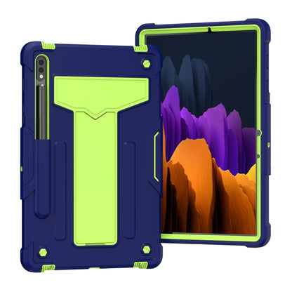 T-shaped Bracket Contrast Color Shockproof PC + Silicone Protective Case, For Samsung Galaxy Tab A7 10.4 (2020), For iPad Air 2022 / 2020 10.9 / iPad Pro 11, For Samsung Galaxy Tab S8 / Galaxy Tab S7 T870 / T875, For Samsung Galaxy Tab S6 Lite P610/615