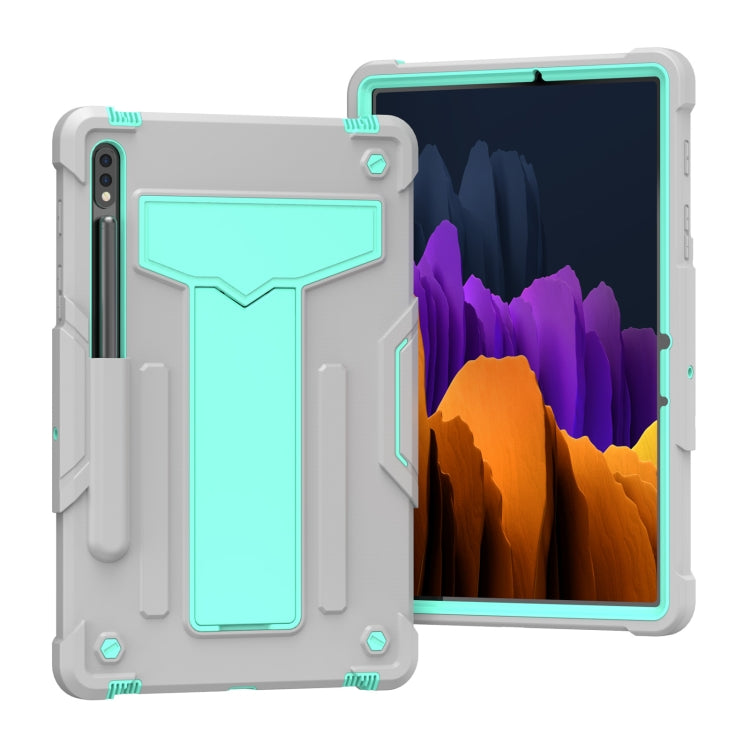 T-shaped Bracket Contrast Color Shockproof PC + Silicone Protective Case, For Samsung Galaxy Tab A7 10.4 (2020), For iPad Air 2022 / 2020 10.9 / iPad Pro 11, For Samsung Galaxy Tab S8 / Galaxy Tab S7 T870 / T875, For Samsung Galaxy Tab S6 Lite P610/615