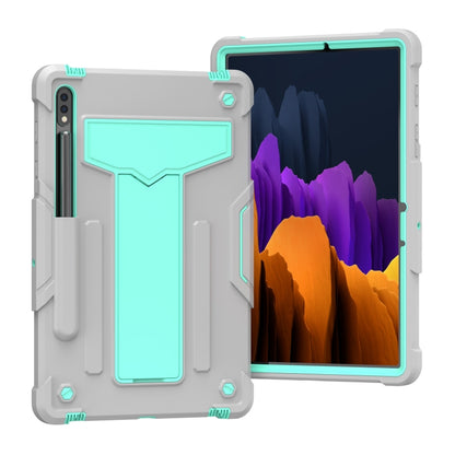 T-shaped Bracket Contrast Color Shockproof PC + Silicone Protective Case, For Samsung Galaxy Tab A7 10.4 (2020), For iPad Air 2022 / 2020 10.9 / iPad Pro 11, For Samsung Galaxy Tab S8 / Galaxy Tab S7 T870 / T875, For Samsung Galaxy Tab S6 Lite P610/615