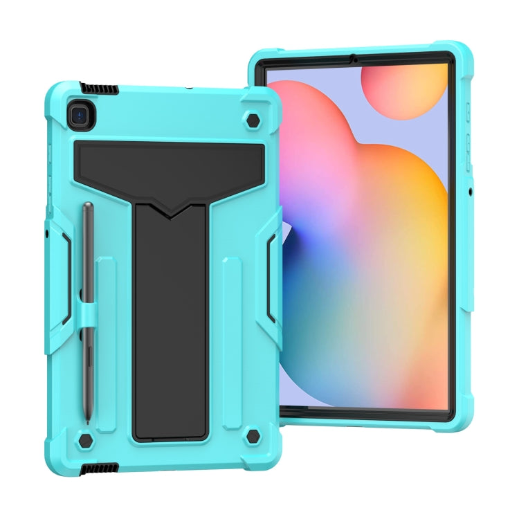 T-shaped Bracket Contrast Color Shockproof PC + Silicone Protective Case, For Samsung Galaxy Tab A7 10.4 (2020), For iPad Air 2022 / 2020 10.9 / iPad Pro 11, For Samsung Galaxy Tab S8 / Galaxy Tab S7 T870 / T875, For Samsung Galaxy Tab S6 Lite P610/615