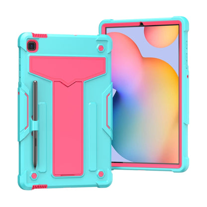 T-shaped Bracket Contrast Color Shockproof PC + Silicone Protective Case, For Samsung Galaxy Tab A7 10.4 (2020), For iPad Air 2022 / 2020 10.9 / iPad Pro 11, For Samsung Galaxy Tab S8 / Galaxy Tab S7 T870 / T875, For Samsung Galaxy Tab S6 Lite P610/615