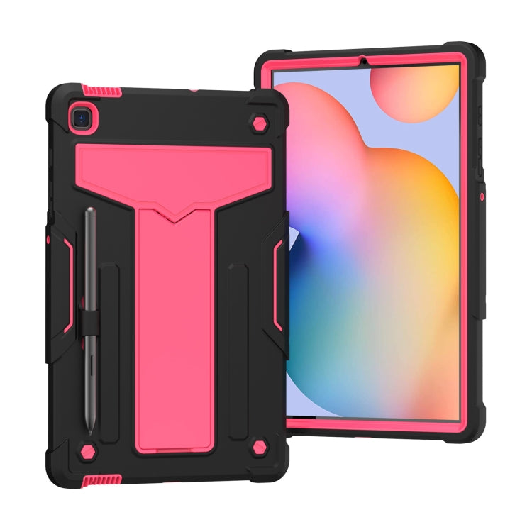 T-shaped Bracket Contrast Color Shockproof PC + Silicone Protective Case, For Samsung Galaxy Tab A7 10.4 (2020), For iPad Air 2022 / 2020 10.9 / iPad Pro 11, For Samsung Galaxy Tab S8 / Galaxy Tab S7 T870 / T875, For Samsung Galaxy Tab S6 Lite P610/615
