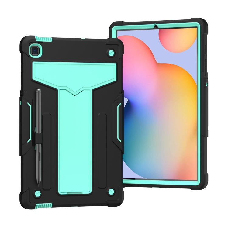 T-shaped Bracket Contrast Color Shockproof PC + Silicone Protective Case, For Samsung Galaxy Tab A7 10.4 (2020), For iPad Air 2022 / 2020 10.9 / iPad Pro 11, For Samsung Galaxy Tab S8 / Galaxy Tab S7 T870 / T875, For Samsung Galaxy Tab S6 Lite P610/615