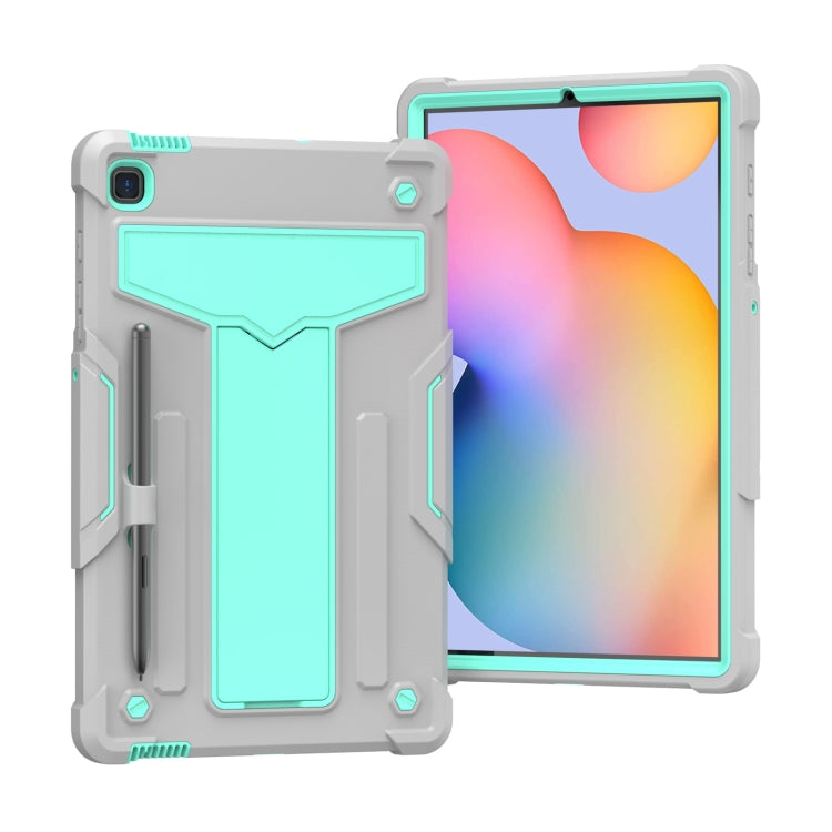 T-shaped Bracket Contrast Color Shockproof PC + Silicone Protective Case, For Samsung Galaxy Tab A7 10.4 (2020), For iPad Air 2022 / 2020 10.9 / iPad Pro 11, For Samsung Galaxy Tab S8 / Galaxy Tab S7 T870 / T875, For Samsung Galaxy Tab S6 Lite P610/615