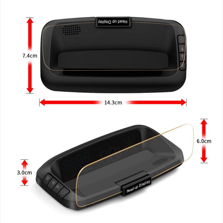 C5 OBD2 + GPS Mode Car HUD Head-up Display Water Temperature / Vehicle Speed / Voltage, C5