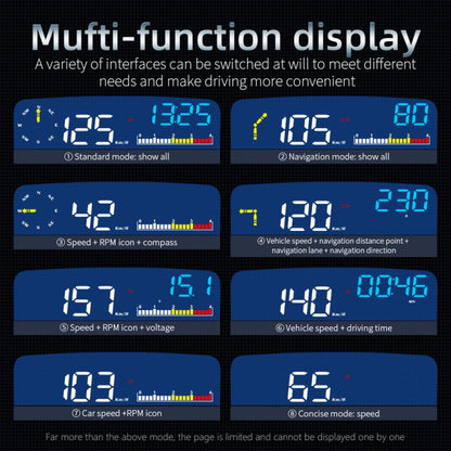 C5 OBD2 + GPS Mode Car HUD Head-up Display Water Temperature / Vehicle Speed / Voltage, C5