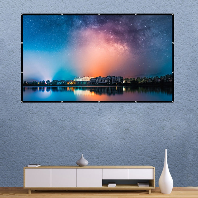 Folding Milk Silk Polyester Projector Film Curtain, 60 inch (16:9) Projection Area: 133 x 75cm, 60 inch (4:3) Projection Area: 120 x 90cm, 72 inch (16:9) Projection Area: 159 x 90cm, 72 inch (4:3) Projection Area: 146 x 110cm