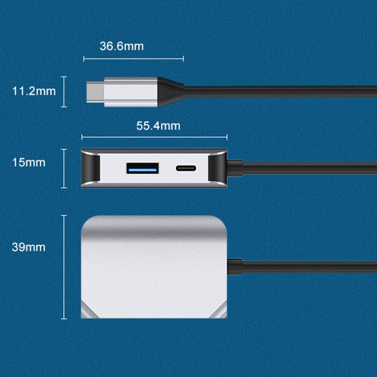HW-6003 3 In 1 Type-C / USB-C to HDMI + PD + USB 3.0 Docking Station Adapter Converter, HW-6003