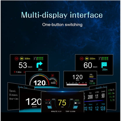 C1 OBD2 + GPS Mode Car HUD Head-up Display Compass / Speed / Water Temperature / Voltage Display / Speed / Fault Alarm / Navigation Function, C1 With Navigation Function