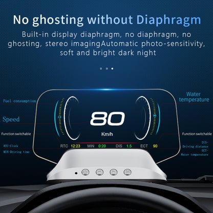 C3 OBD2 + GPS Mode Car Head-up Display HUD Overspeed / Speed / Water Temperature Too High / Voltage Too Low / Engine Failure Alarm / Fatigue Driving Reminder / Navigation Function, C3