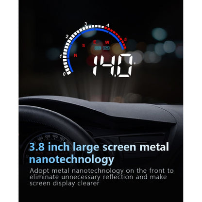 M13 Plus OBD2 + GPS Mode Car Head-up Display HUD Overspeed / Speed / Water Temperature Alarm, M13 Plus