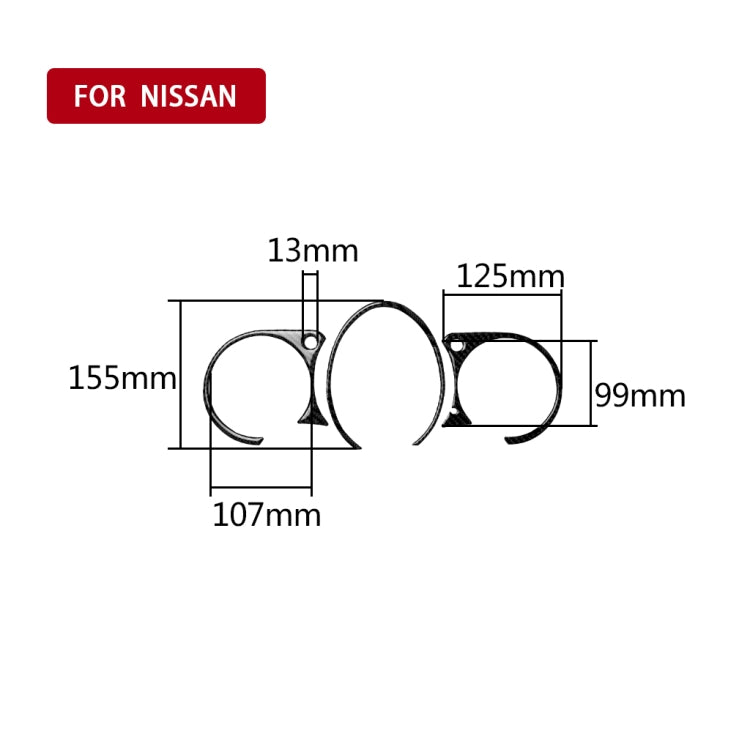 Car Carbon Fiber Dashboard Panel Decorative Sticker for Nissan 370Z Z34 2009-, Left and Right Drive Universal, Dashboard Panel