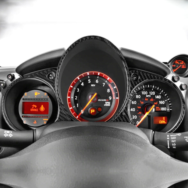 Car Carbon Fiber Dashboard Panel Decorative Sticker for Nissan 370Z Z34 2009-, Left and Right Drive Universal, Dashboard Panel