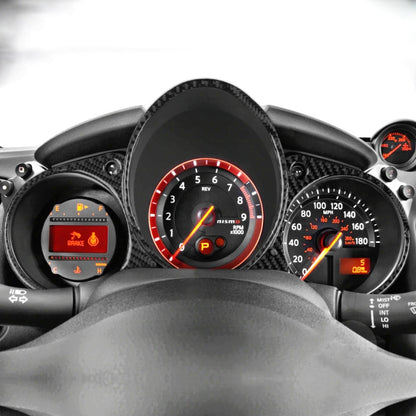 Car Carbon Fiber Dashboard Panel Decorative Sticker for Nissan 370Z Z34 2009-, Left and Right Drive Universal, Dashboard Panel