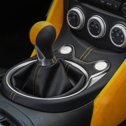 Car Carbon Fiber Half Gear Position Console Panel Decorative Sticker for Nissan 370Z Z34 2009-, Left and Right Drive Universal, Half Gear Position Console Panel