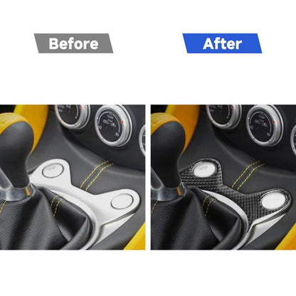 Car Carbon Fiber Half Gear Position Console Panel Decorative Sticker for Nissan 370Z Z34 2009-, Left and Right Drive Universal, Half Gear Position Console Panel