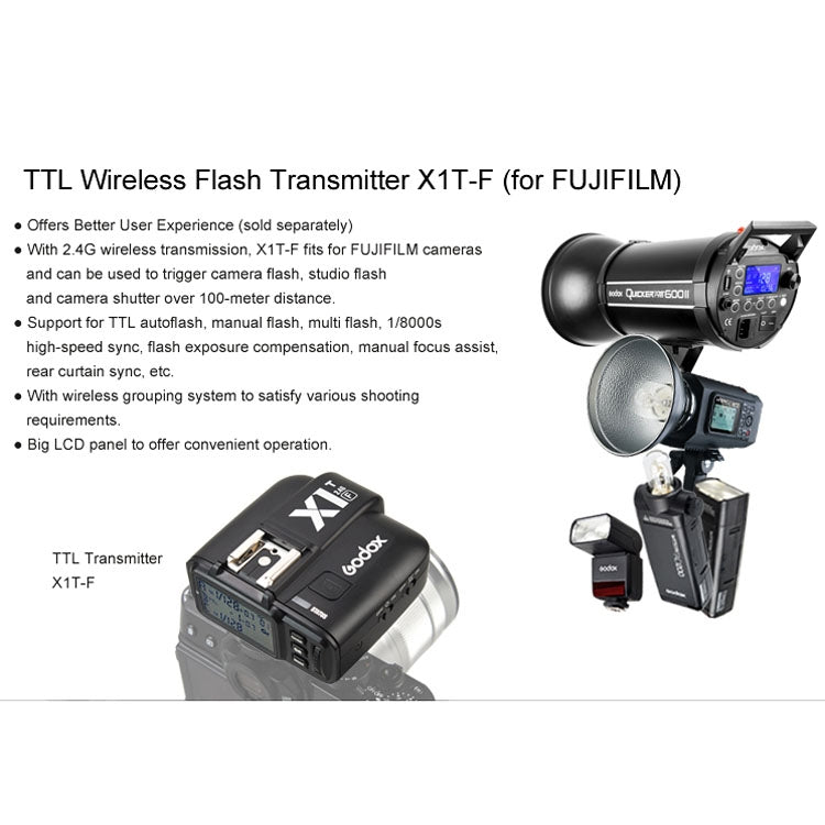 Godox V860IIF 2.4GHz Wireless 1/8000s HSS Flash Speedlite Camera Top Fill Light for Fujifil DSLR Cameras, V860IIF for Fujifilm