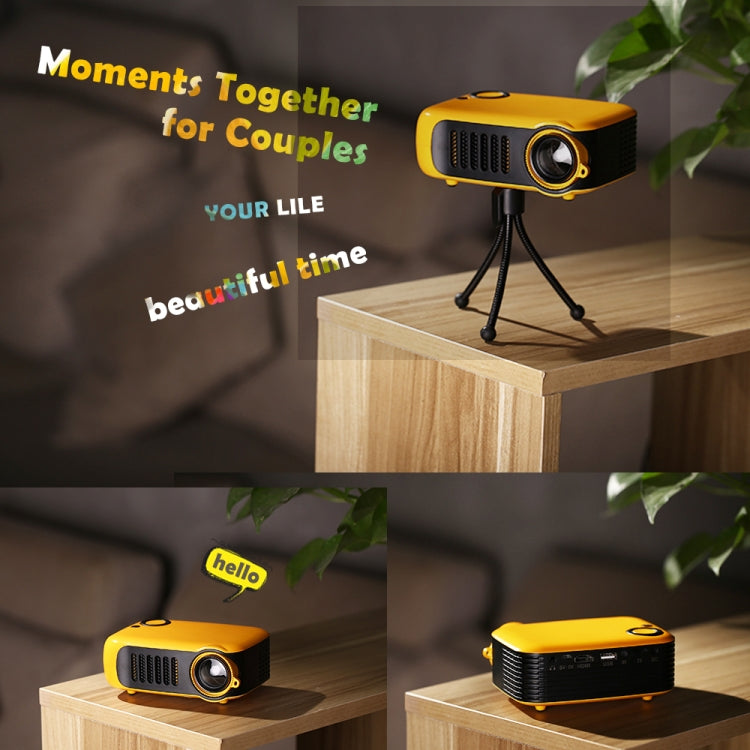 TRANSJEE A2000 320x240P 1000 ANSI Lumens Mini Home Theater HD Digital Projector, Plug Type: US Plug, Plug Type: US Plug(White)