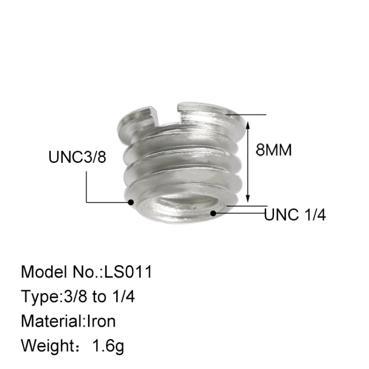 BEXIN LS011 2 PCS Camera Screw 1/4 to 3/8 Conversion Screws, LS011